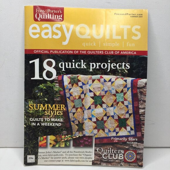 Fons & Porter's Quilting Easy Quilts Magazine Summer 2009 18 Projects Designs - Picture 1 of 13